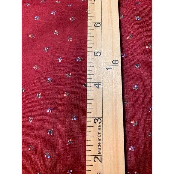 Vintage Cranston Print Works Floral Fabric 1/4 yard Red Cotton Crafts & Sewing P - Picture 3 of 5